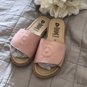 Old soles leather slip on sandals light pink